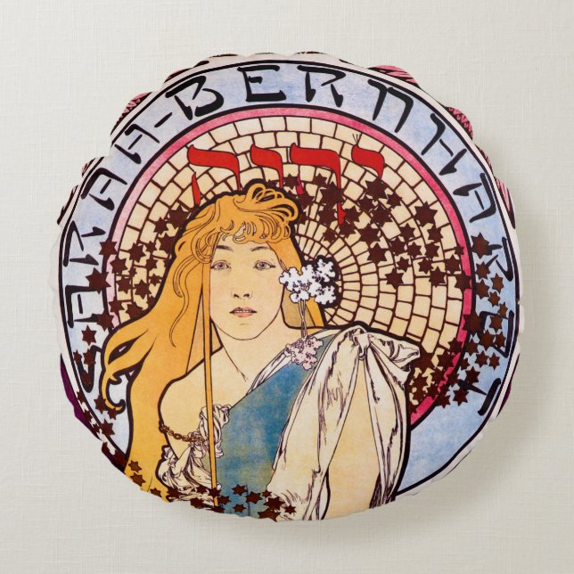 Alphonse Mucha Throw Pillow (Front)