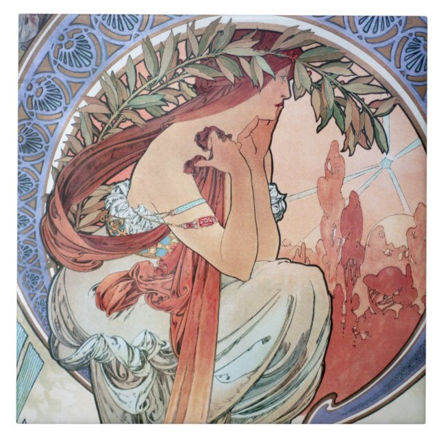 Alphonse Mucha Tile (Front)