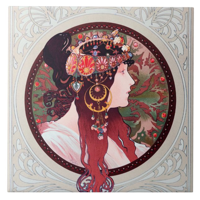 Alphonse Mucha Tile (Front)