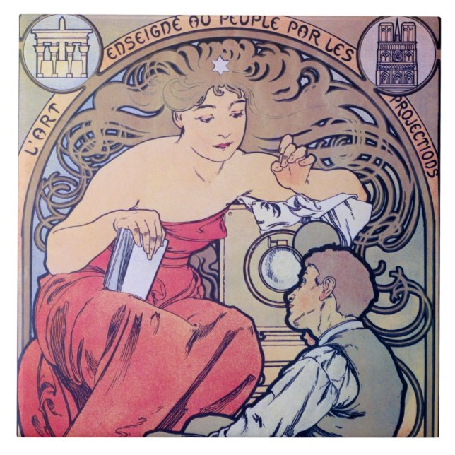 Alphonse Mucha Tile (Front)