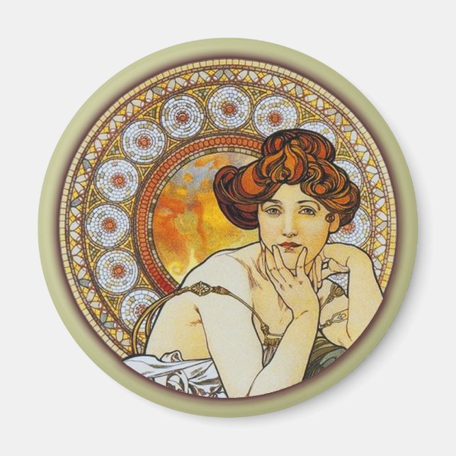 Alphonse Mucha - Topaz Magnet (Front)