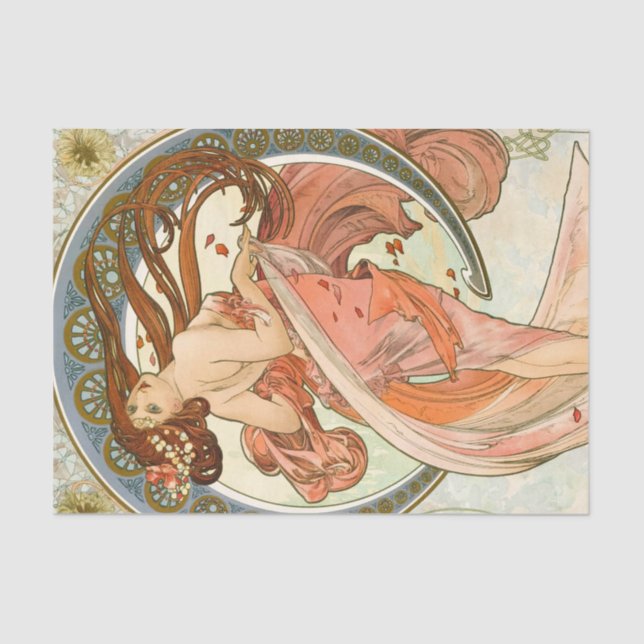 Alphonse Mucha Vintage Antique Decoupage Paper  (Front)