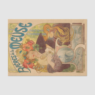 Alphonse Mucha Vintage Antique Decoupage Paper 