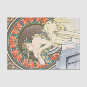 Alphonse Mucha Vintage Antique Decoupage Paper 