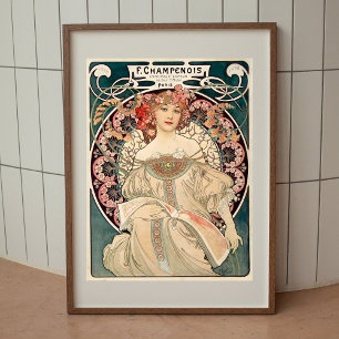 Alphonse Mucha vintage poster wall art 