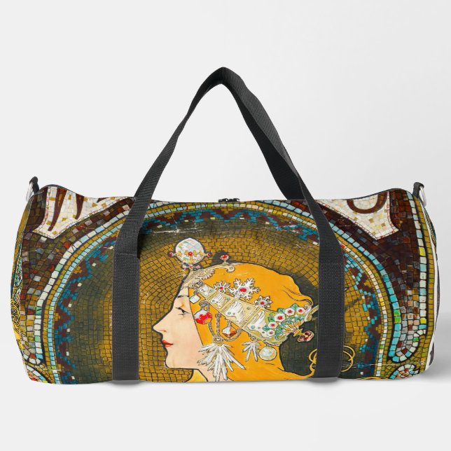 Alphonse Mucha Vintage Whitman's Ad Duffle Bag (Front)