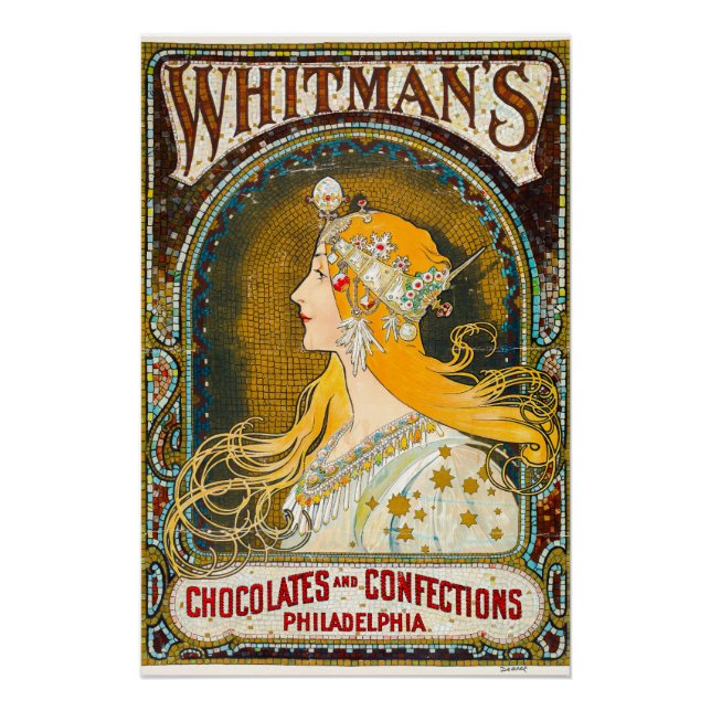 Alphonse Mucha Vintage Whitman's Ad Poster (Front)