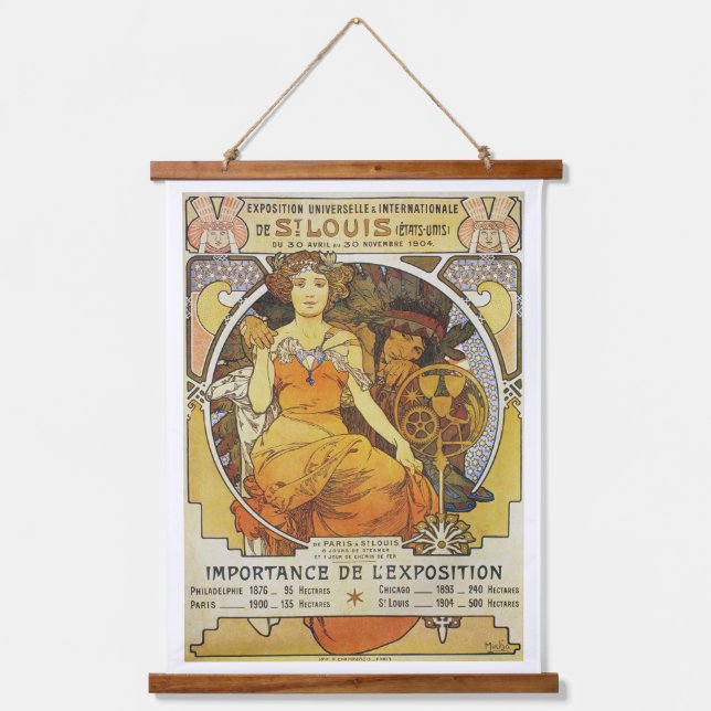 Alphonse Mucha wall art hanging tapestry  (Front)