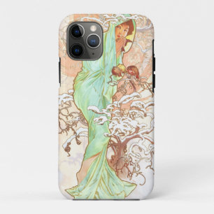 Alphonse Mucha Winter Vintage Art Nouveau Painting Case-Mate iPhone Case