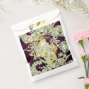 Alphonse Mucha Woman with Daisy Art Nouveau Art Favour Bags