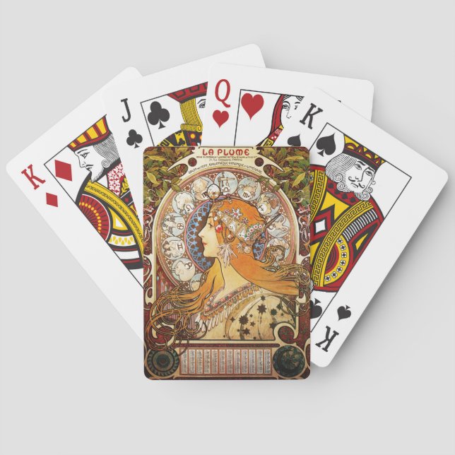 Alphonse Mucha Zodiac Playing Cards (Back)