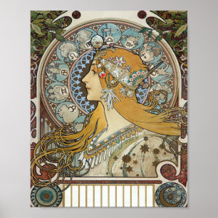Alphonse Mucha Zodiac Restored Poster
