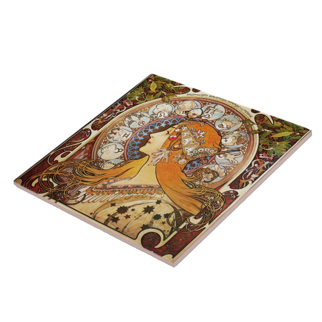 Alphonse Mucha Zodiac Tile (Side)