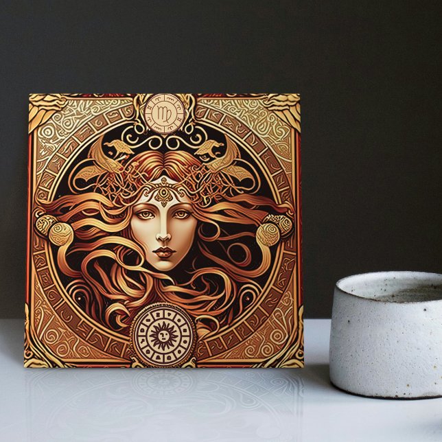 Alphonse Mucha Zodiac Wall Decor Art Nouveau Ceram Tile (Creator Uploaded)