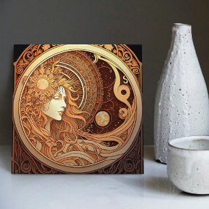 Alphonse Mucha Zodiac Wall Decor Art Nouveau Ceram Tile