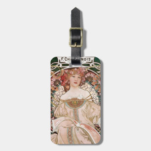 Alphonse Mucha's F. Champenois Imprimeur-Editeur Luggage Tag