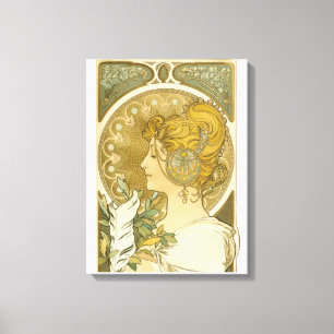 Alphonse Mucha's La Plume Canvas Print