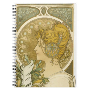Alphonse Mucha's La Plume Spiral Notebook
