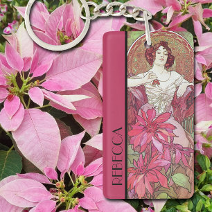 Alphonse Mucha's Precious Stones Ruby Key Ring