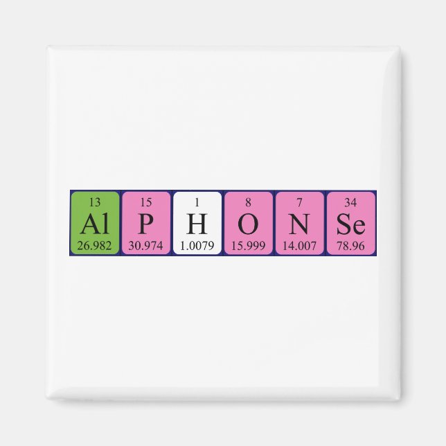 Alphonse periodic table name magnet (Front)