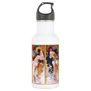 Alphonso Mucha Illustrations on a 532 Ml Water Bottle