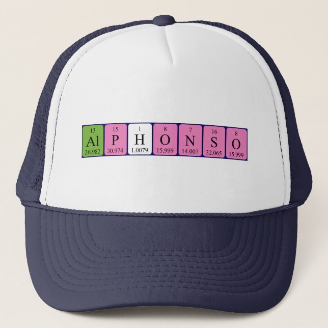 Alphonso periodic table name hat (Front)
