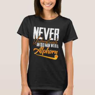 Alphorn Old Man Music instrument Switzerland Alps  T-Shirt