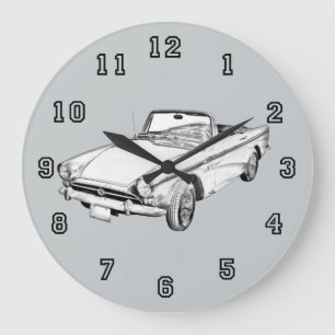 Alpine 5 Sports Sports Car Illustration Large Clock