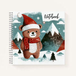 Alpine Cheer – Santa Bear in a Snowy Wonderland Notebook