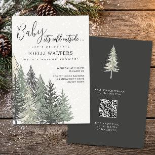 Alpine Chic Winter Trees Bridal Shower Invitation