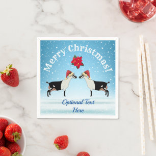 Alpine Dairy Goat Christmas in the snow Napkin
