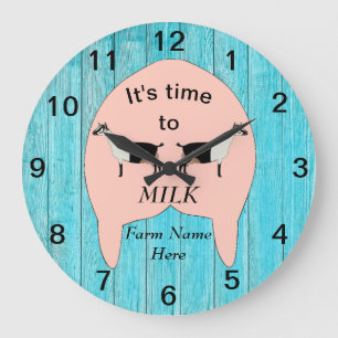 Alpine Dairy Goat Farm Udder Large Clock