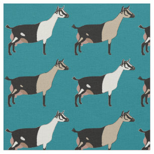 Alpine Dairy Goats on Teal Fabric