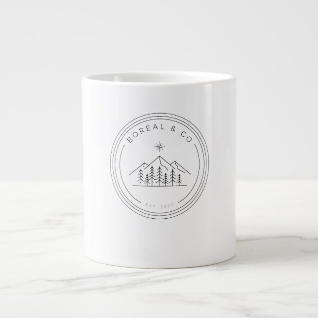 Alpine Edition Badge Mountains Pines Compass Large Coffee Mug (Front)