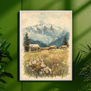 Alpine Escape – Vintage Swiss Countryside  Poster