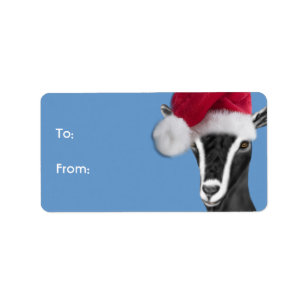 Alpine Goat  Santa Goat Christmas Gift Tag
