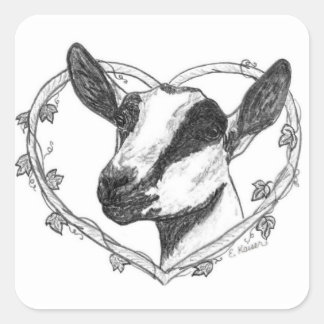 Alpine Head in Heart Square Sticker