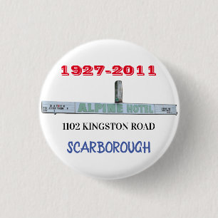 ALPINE HOTEL SCARBOROUGH 3 CM ROUND BADGE