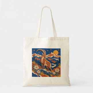 Alpine Ibex Edelweiss Papercut Tote Bag