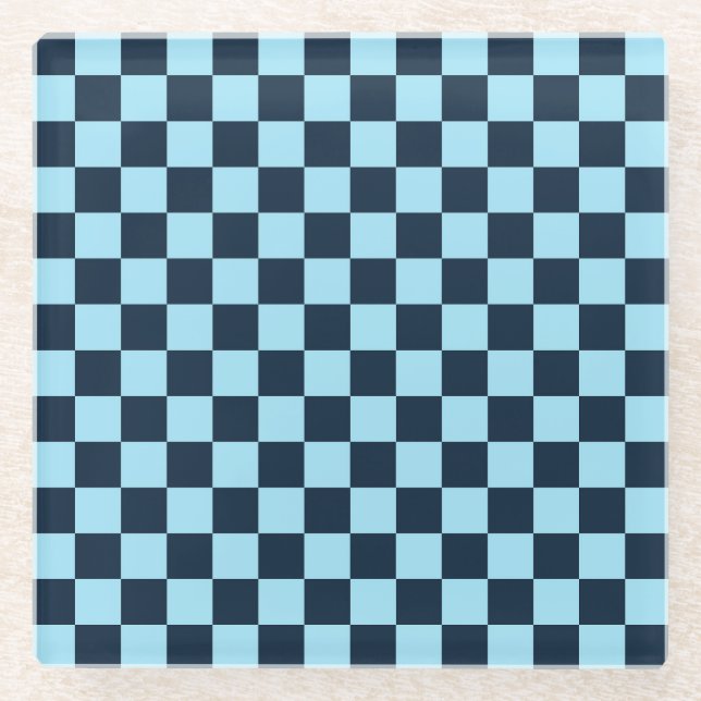 Alpine ice checkerboard pattern glass coaster (Front)