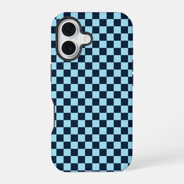 Alpine ice chequerboard pattern iPhone 16 case (Back)
