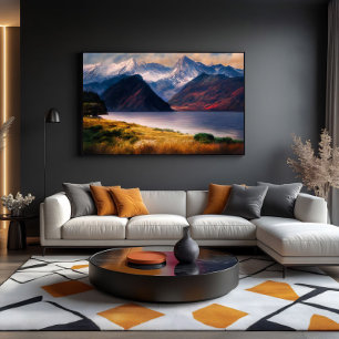 Alpine Lake at Sunset Canvas Print