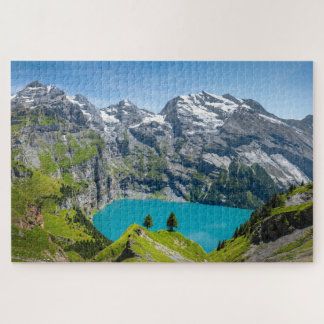Alpine lake Oeschinensee in Switzerland Jigsaw Puzzle