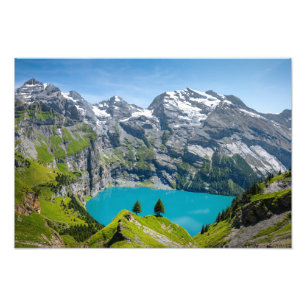 Alpine lake Oeschinensee in Switzerland Photo Print