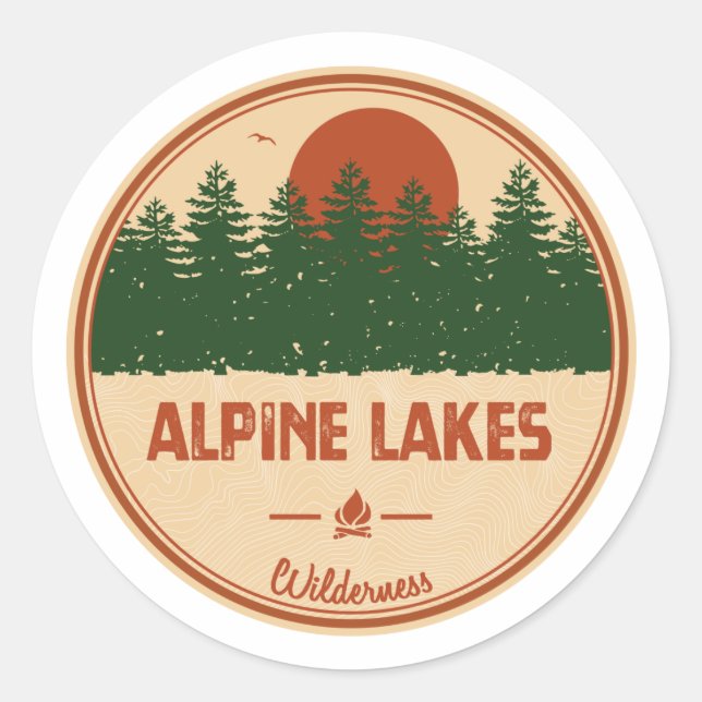 Alpine Lakes Wilderness Classic Round Sticker (Front)