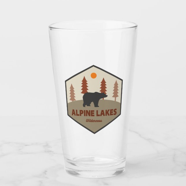 Alpine Lakes Wilderness Washington Bear Glass (Front)