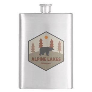 Alpine Lakes Wilderness Washington Bear Hip Flask