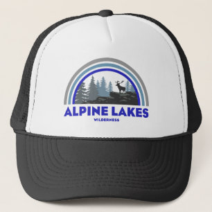 Alpine Lakes Wilderness Washington Rainbow Deer Trucker Hat