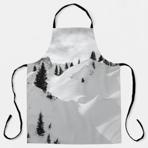 Alpine Landscape: Snowy Fir Trees Mountains Apron