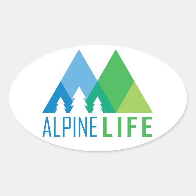 Alpine Life Oval Sticker (Front)